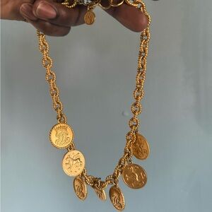 Anne Klein Gold Coin Charm Necklace